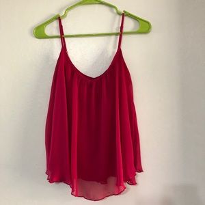 Hot Pink Spaghetti Strap Blouse